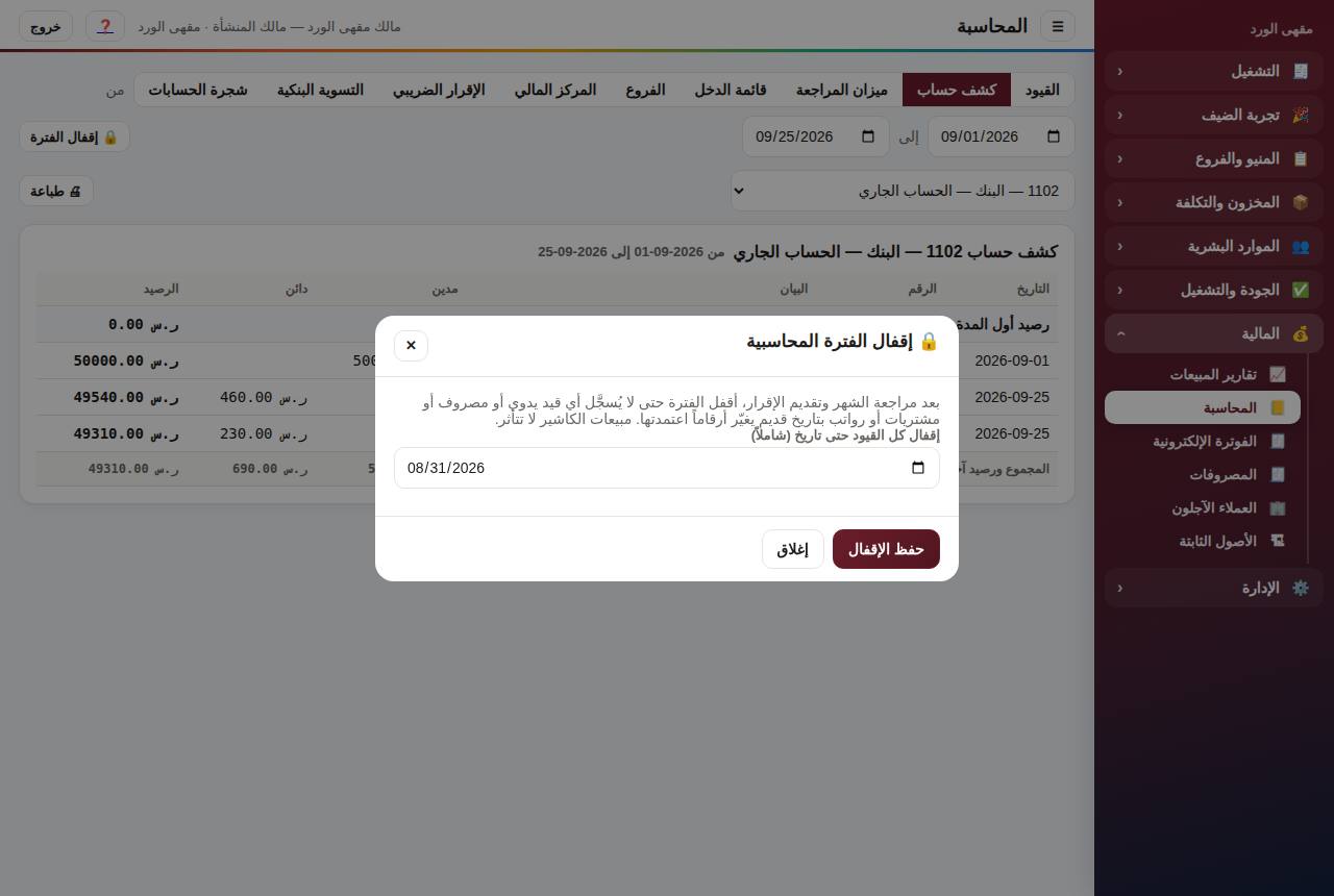 إقفال الفترة