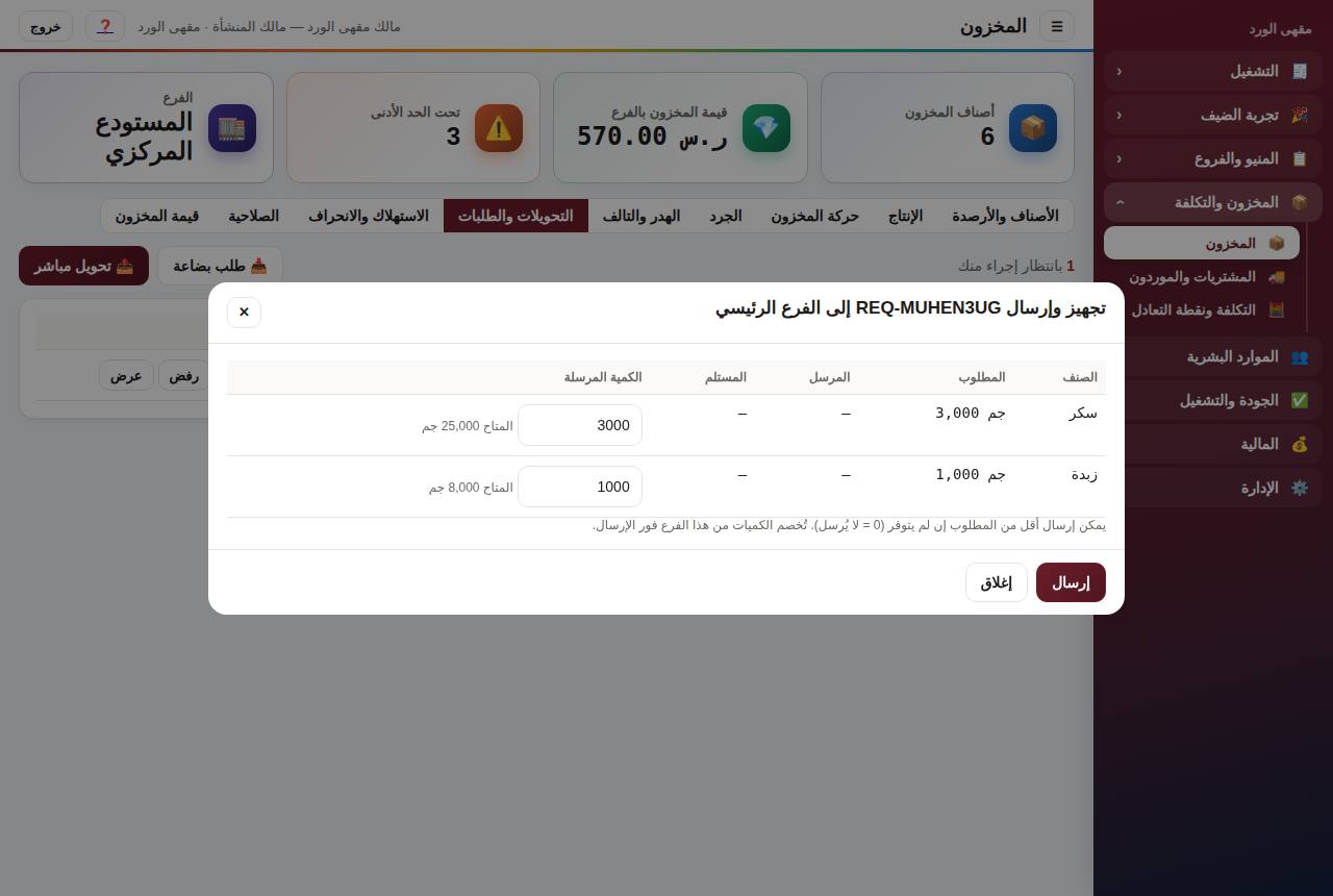 تجهيز وإرسال