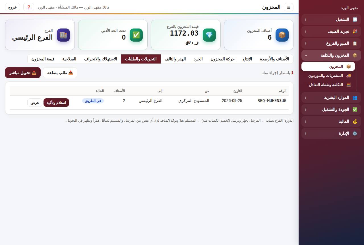التحويلات والطلبات
